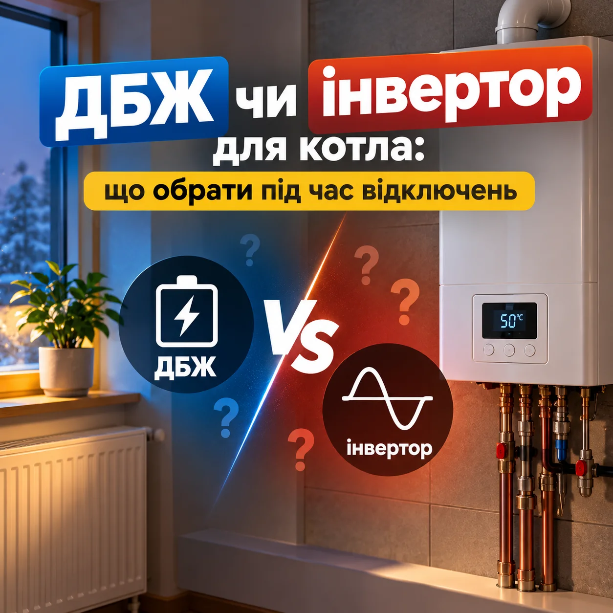 ДБЖ чи інвертор для котла: що обрати під час відключень