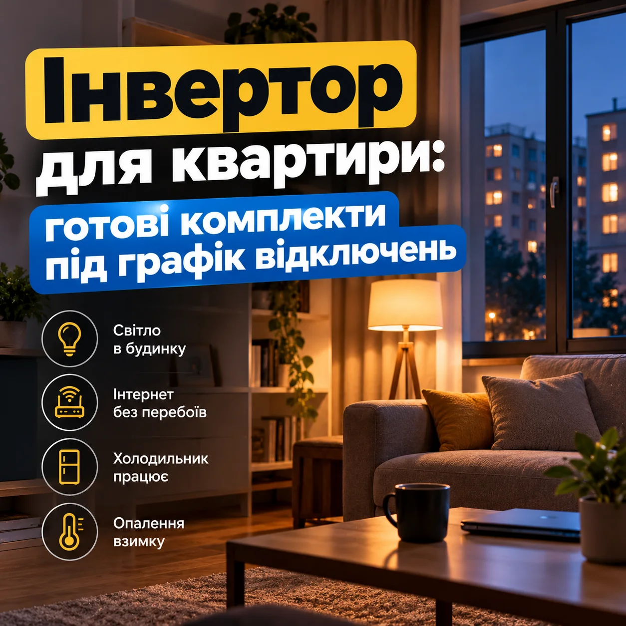 Інвертор для квартири: готові комплекти під графік відключень