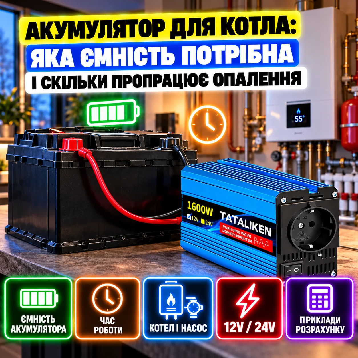 Акумулятор для газового котла з інвертором: розрахунок ємності