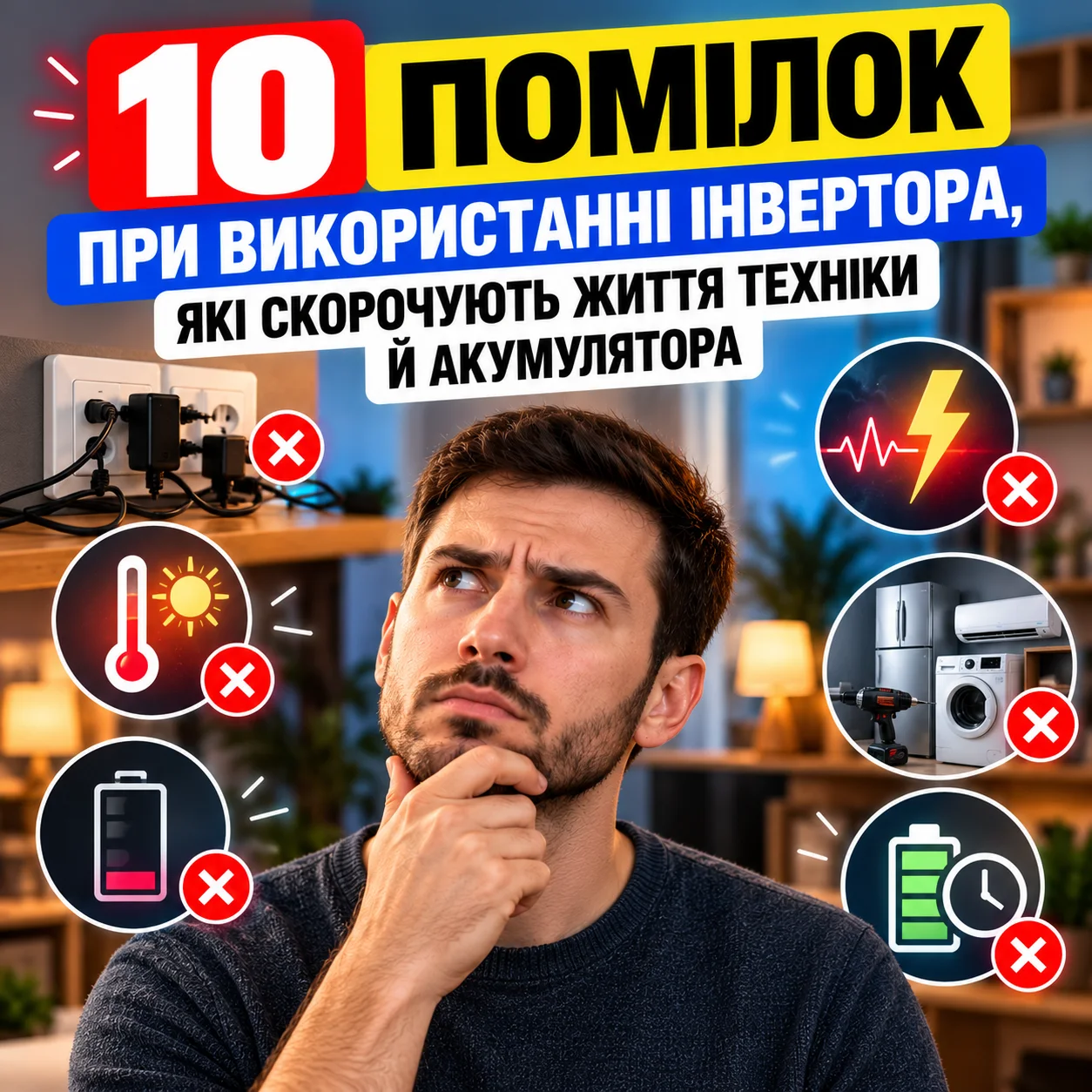 10 помилок при використанні інвертора, які скорочують життя техніки й акумулятора