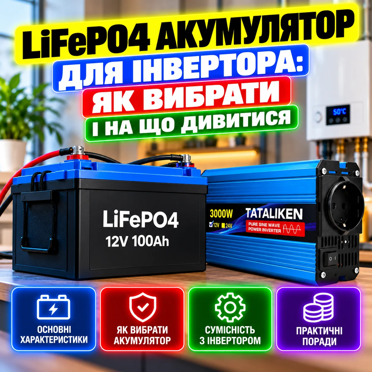 LiFePO4 акумулятор для інвертора: як вибрати і на що дивитися