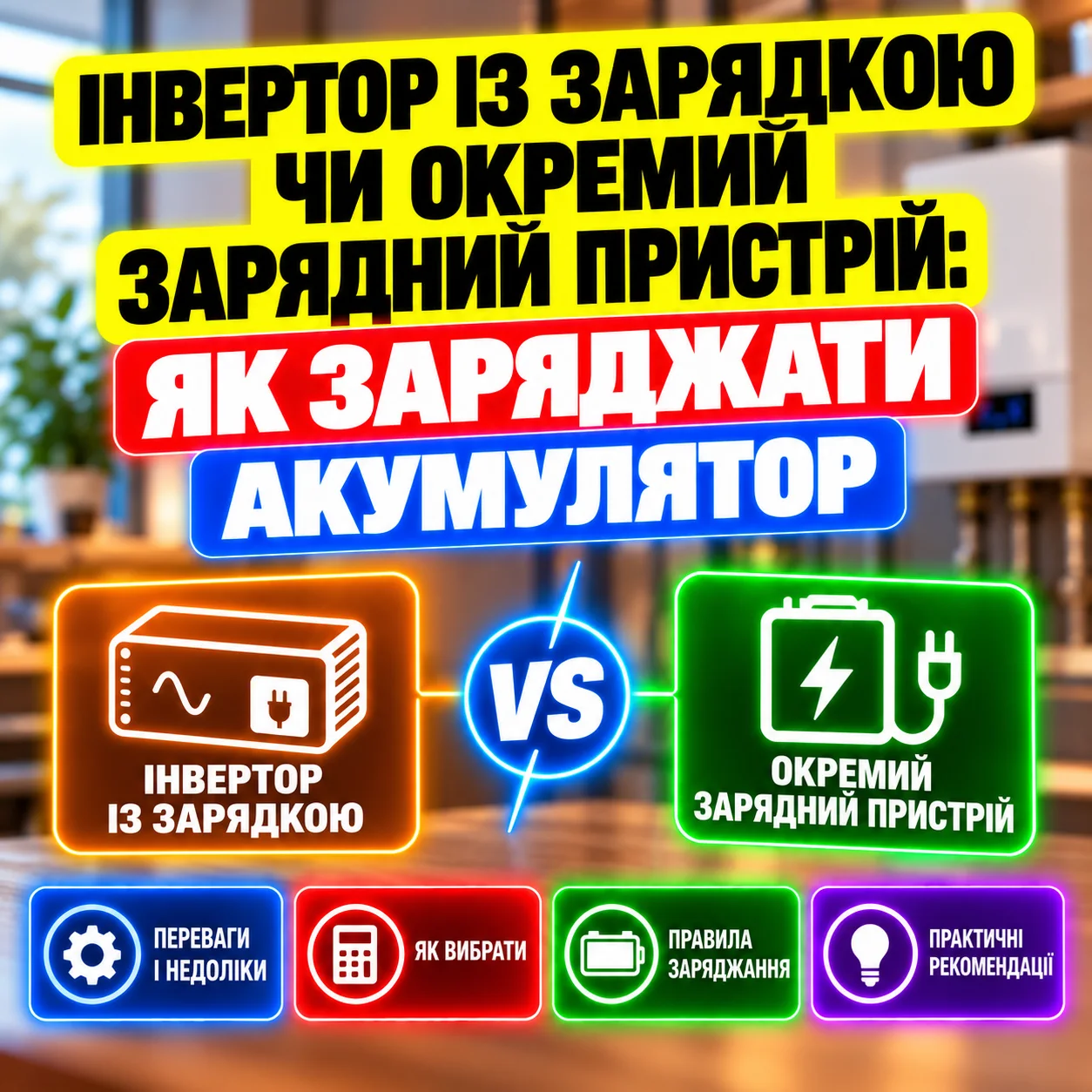 Інвертор із зарядкою чи окремий зарядний пристрій: як заряджати акумулятор